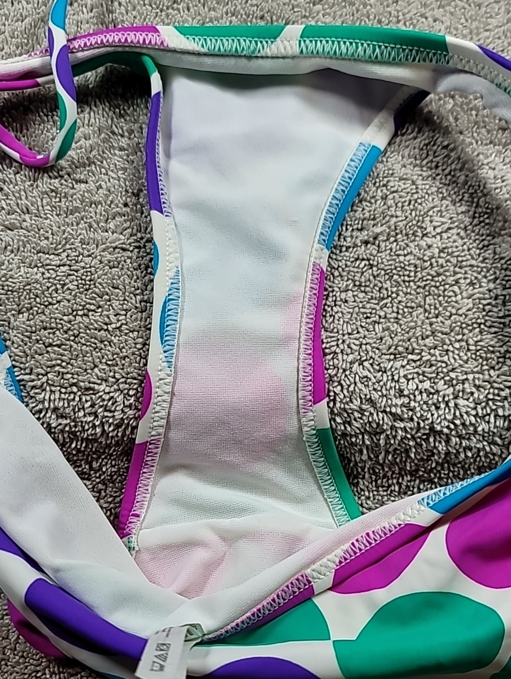 Vintage 2010 Aeropostale Polkadot Triangle Bikini With Reversable Patterned Top - Picture 9 of 11